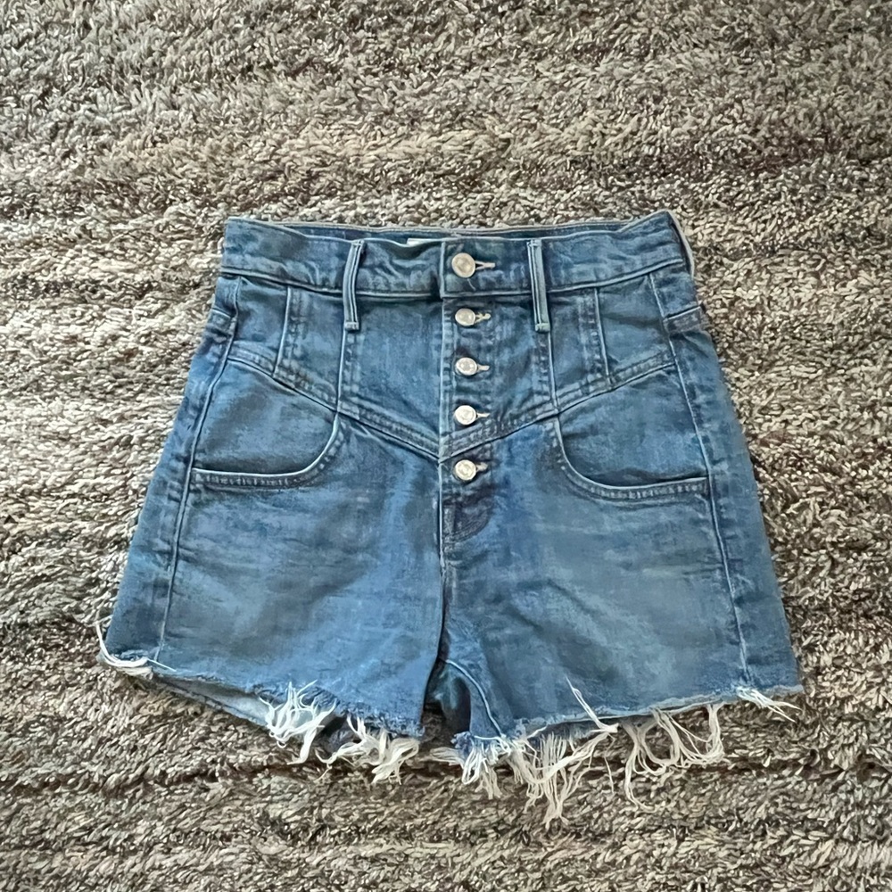 Mother denim high waisted frayed shorts